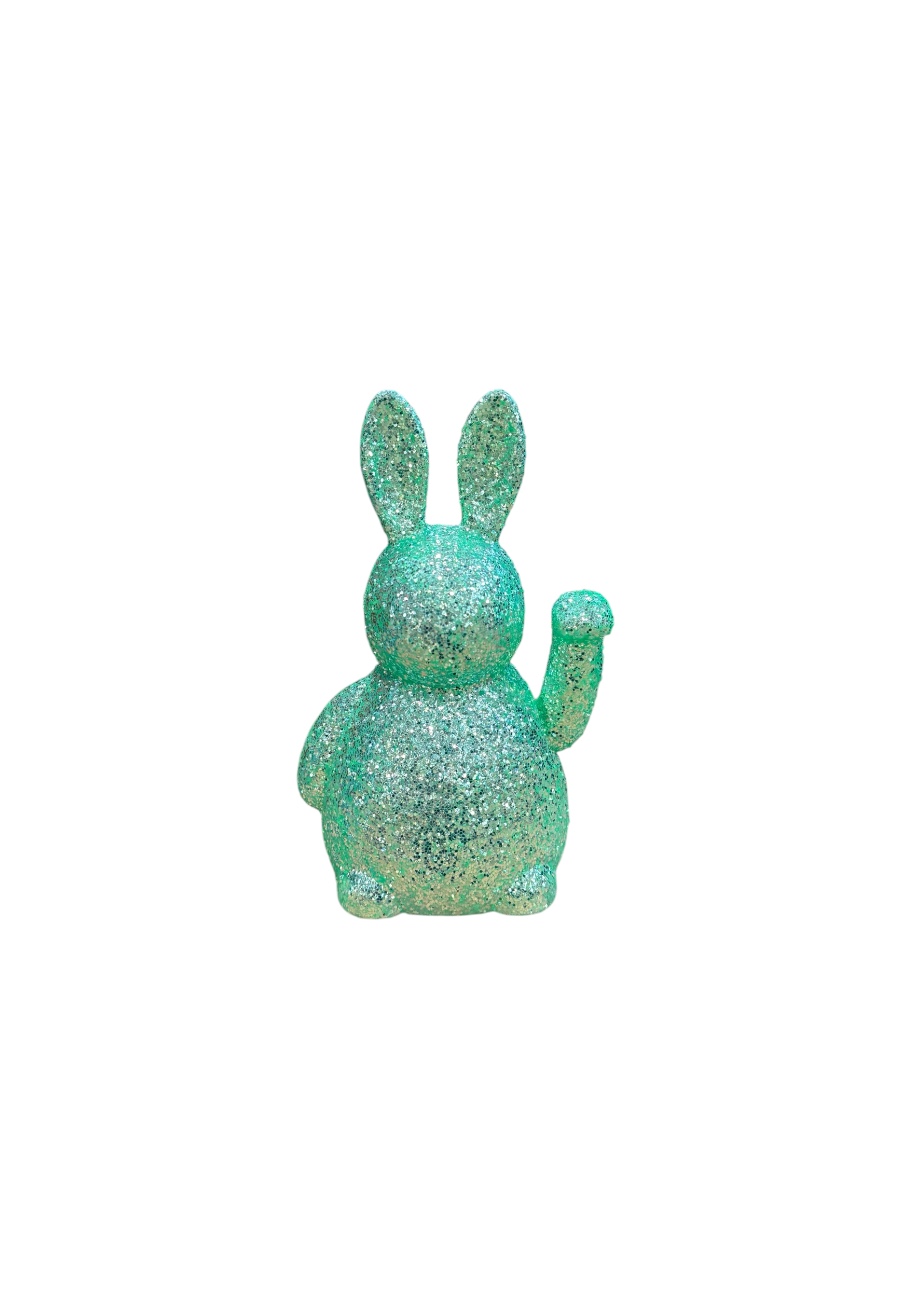 Decoratieve zwaaiende glitter paashaas