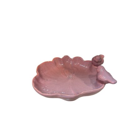Roze aardewerk vogelbakje