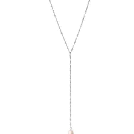 Zilverkleurig ketting met pareltje