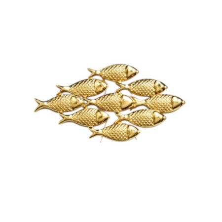 Goudkleurige broche met vissen