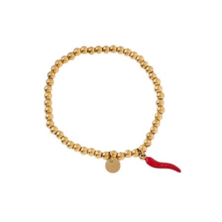 Goudkleurige elastische armbandje met pepertje