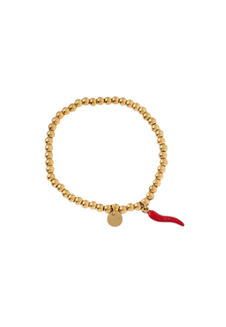 Goudkleurige elastische armbandje met pepertje