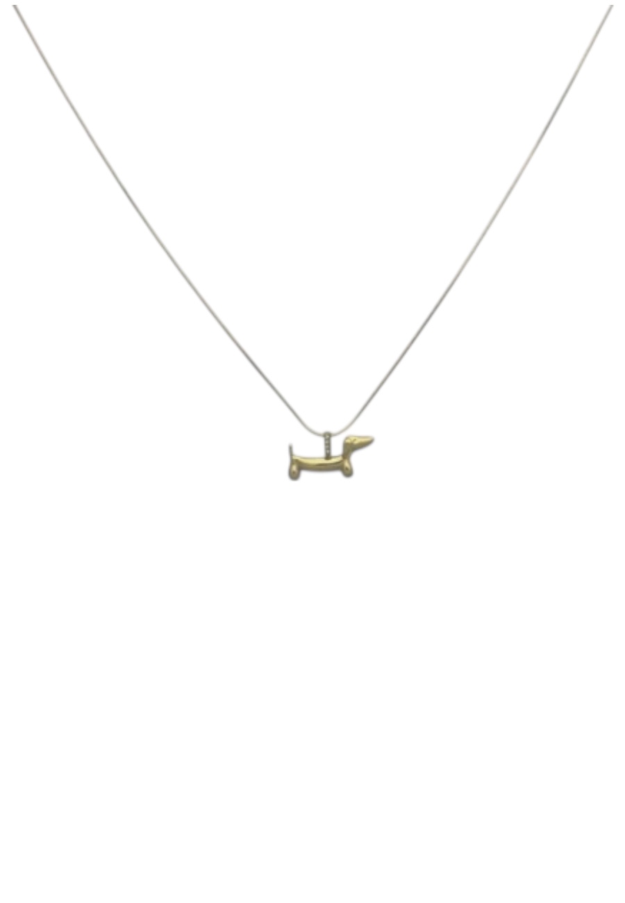 Goudkleurige korte ketting met teckeltje