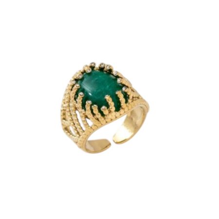 Verstelbare statement ring met steen