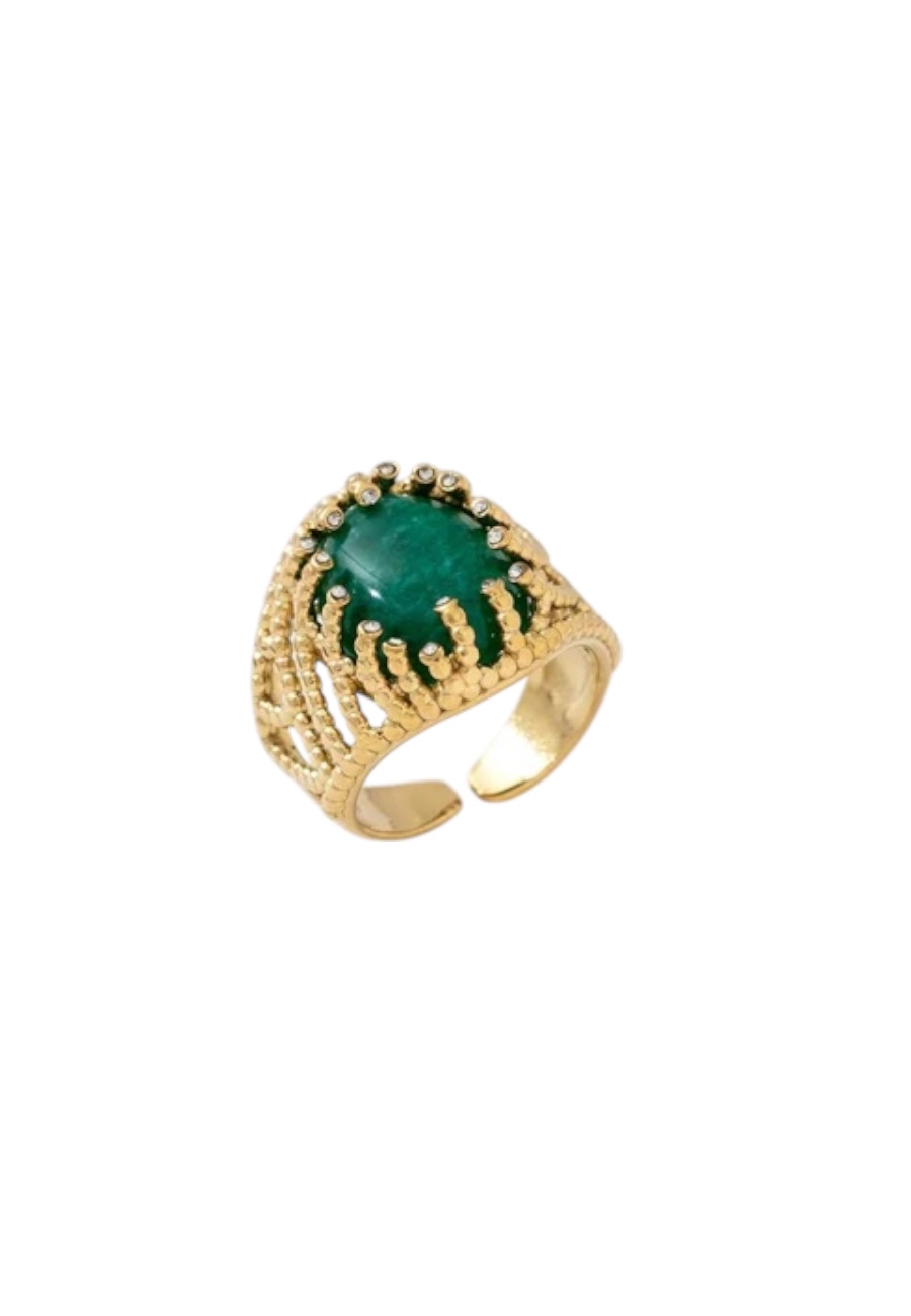 Verstelbare statement ring met steen