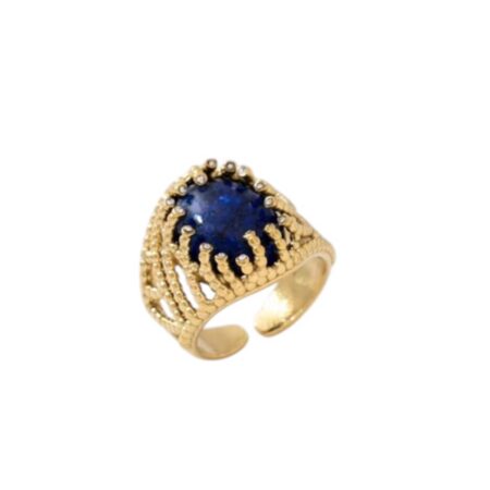 Verstelbare statement ring met steen