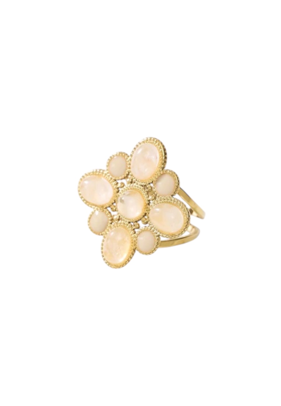 Verstelbare statement ring met stenen