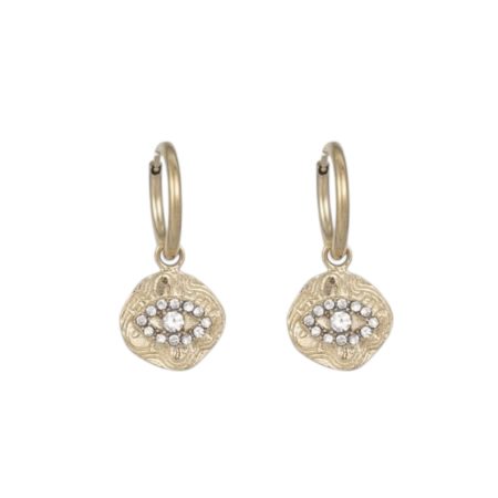 Goudkleurig klein oorbelletje met bedeltje