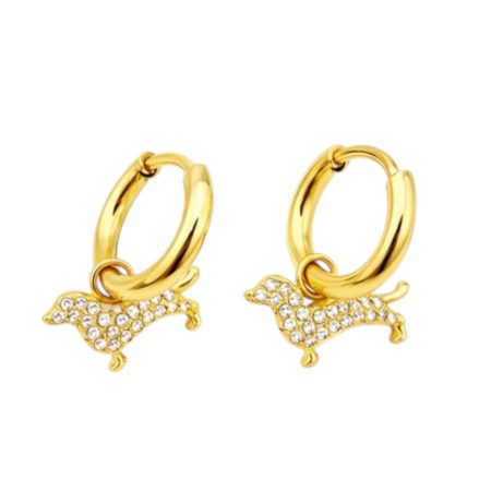 Goudkleurig klein oorbelletje met teckeltje