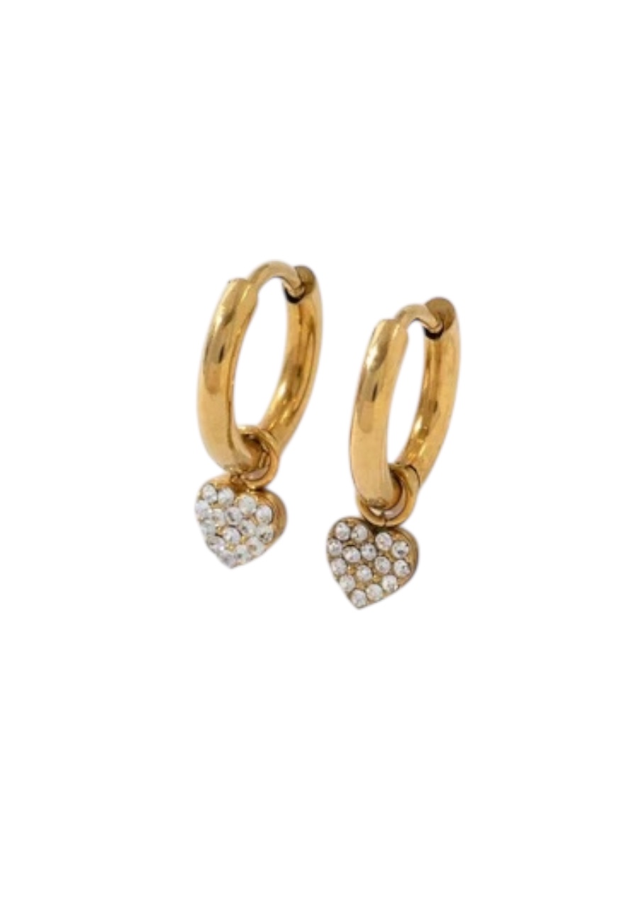 Goudkleurig klein oorbelletje met bedeltje