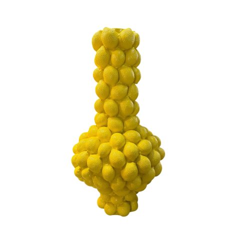 Gele trendy citroenen vaas groot