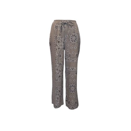 Beige broek wafelstof met paisley print