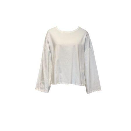 Basic wit shirt met uitlopende mouwen