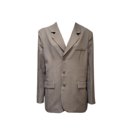 Luxe grijze blazer met leuk detail op de achterkant