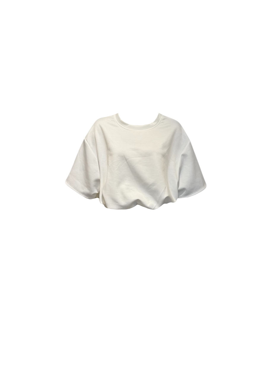 Off white cropped sweater korte mouw