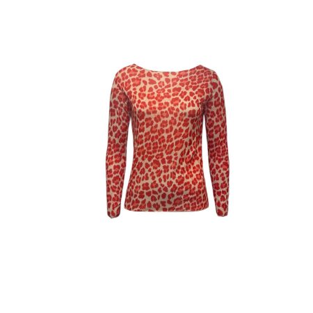 Shirt leopard rood