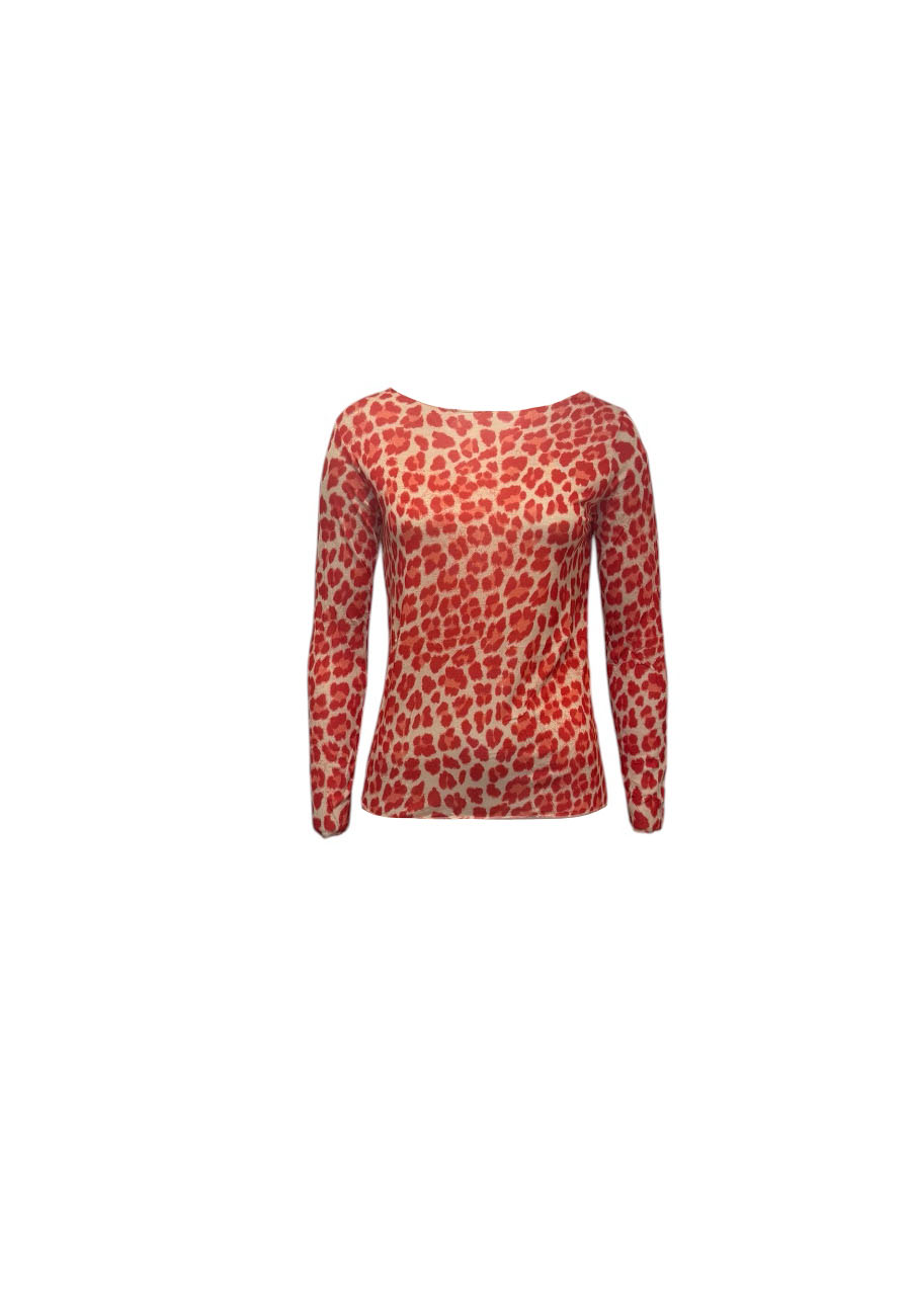 Shirt leopard rood