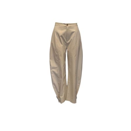 Beige barrel broek
