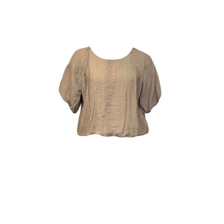 Beige viscose top met studs