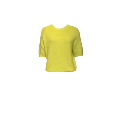 Basic limoengeel zacht gebreid truitje