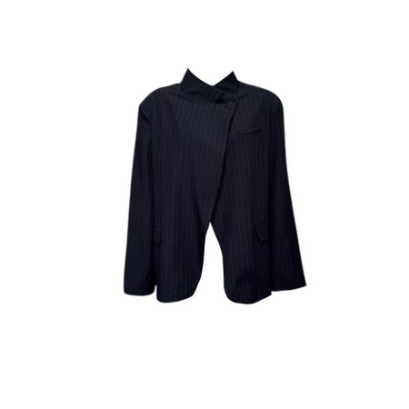 Donkerblauwe blazer met krijtstreep