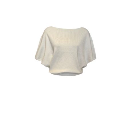 Ecru truitje met volant mouwen