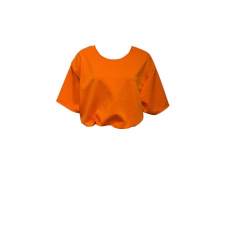 Oranje cropped sweater korte mouw