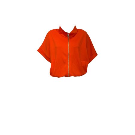 Oranje tricot mouwloos vest