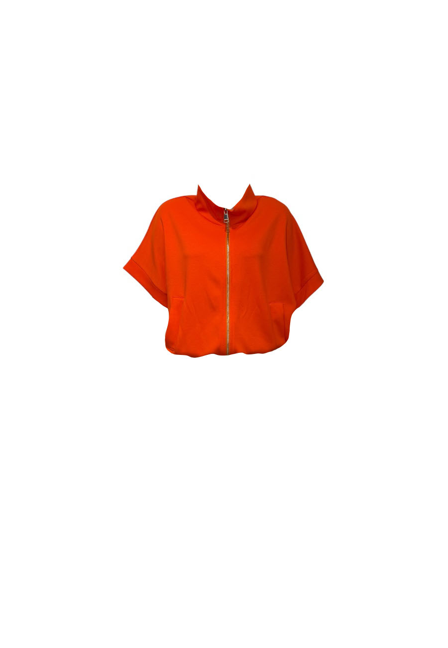 Oranje tricot mouwloos vest