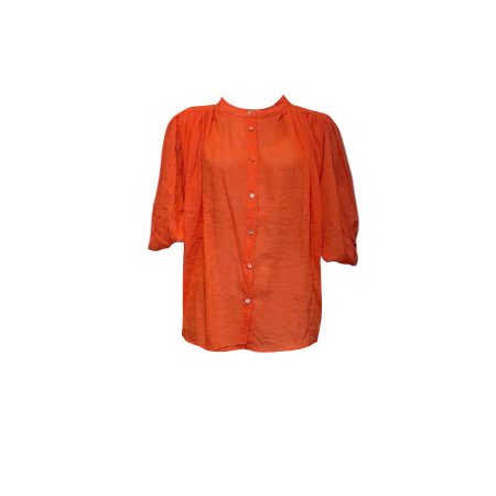 Oranje voile katoenen blouse