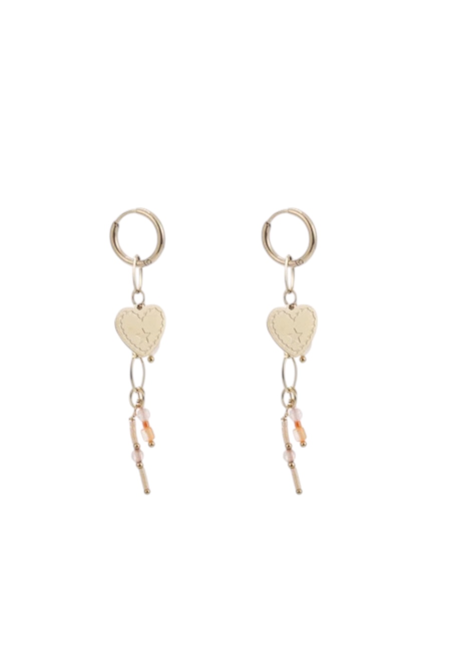 Goudkleurige oorbellen met bedeltjes