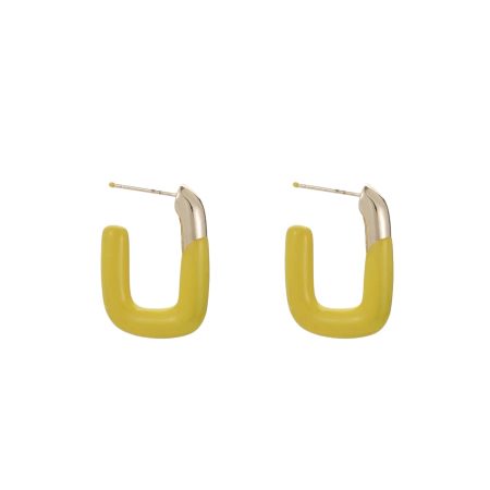 Goudkleurige oorbellen met geel accent