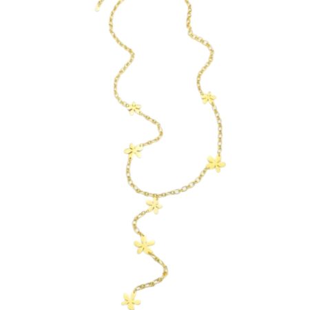 Goudkleurige stainless steel lange ketting