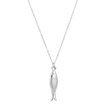 Zilverkleurige stainless steel korte ketting