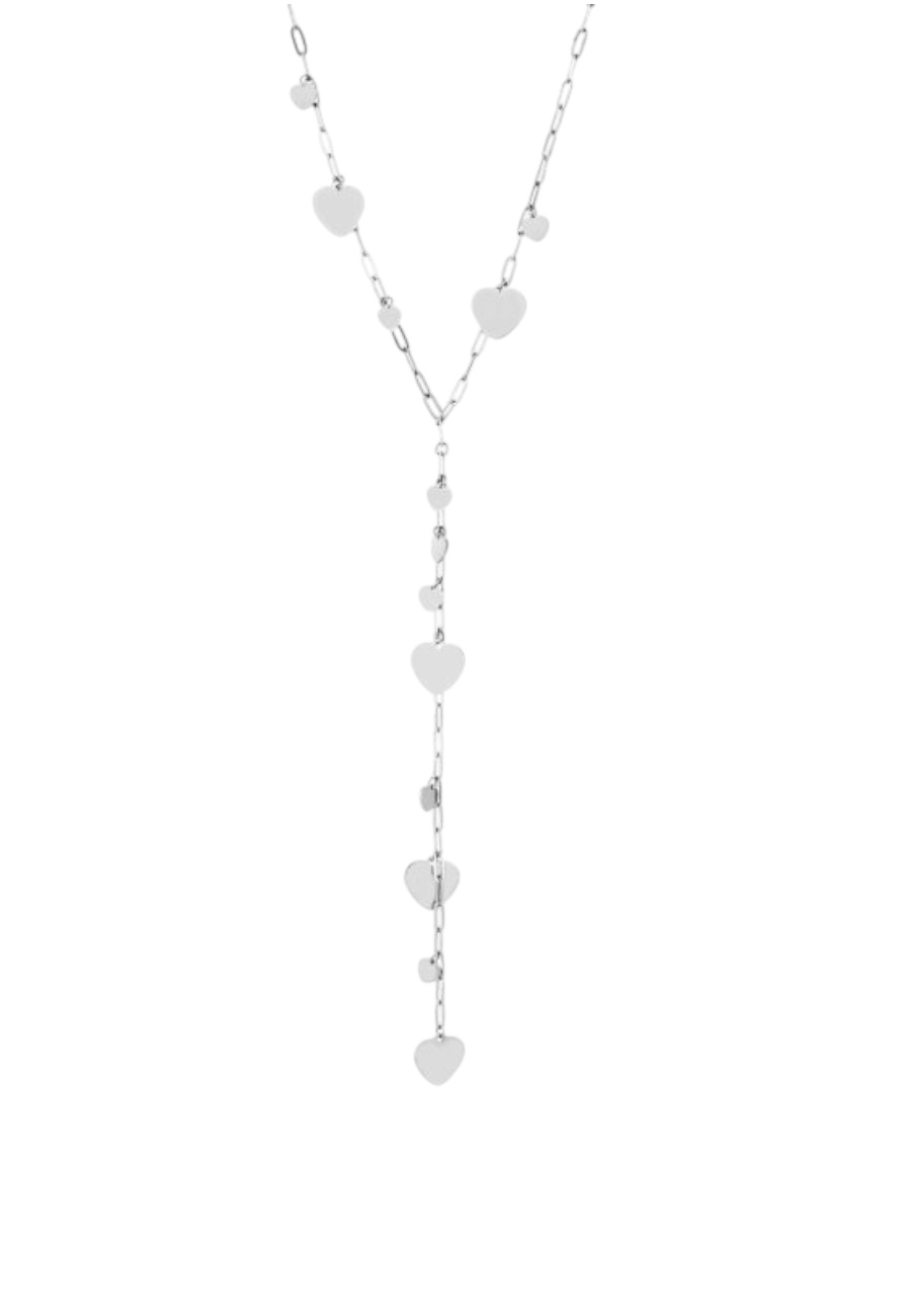 Zilverkleurige stainless steel lange ketting