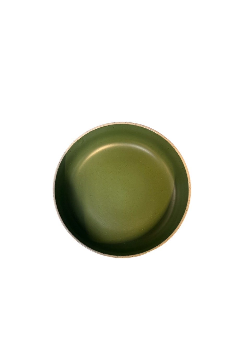 Groen aardewerk schaaltje