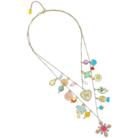 Dubbele Ketting met bedeltjes, stainless steel