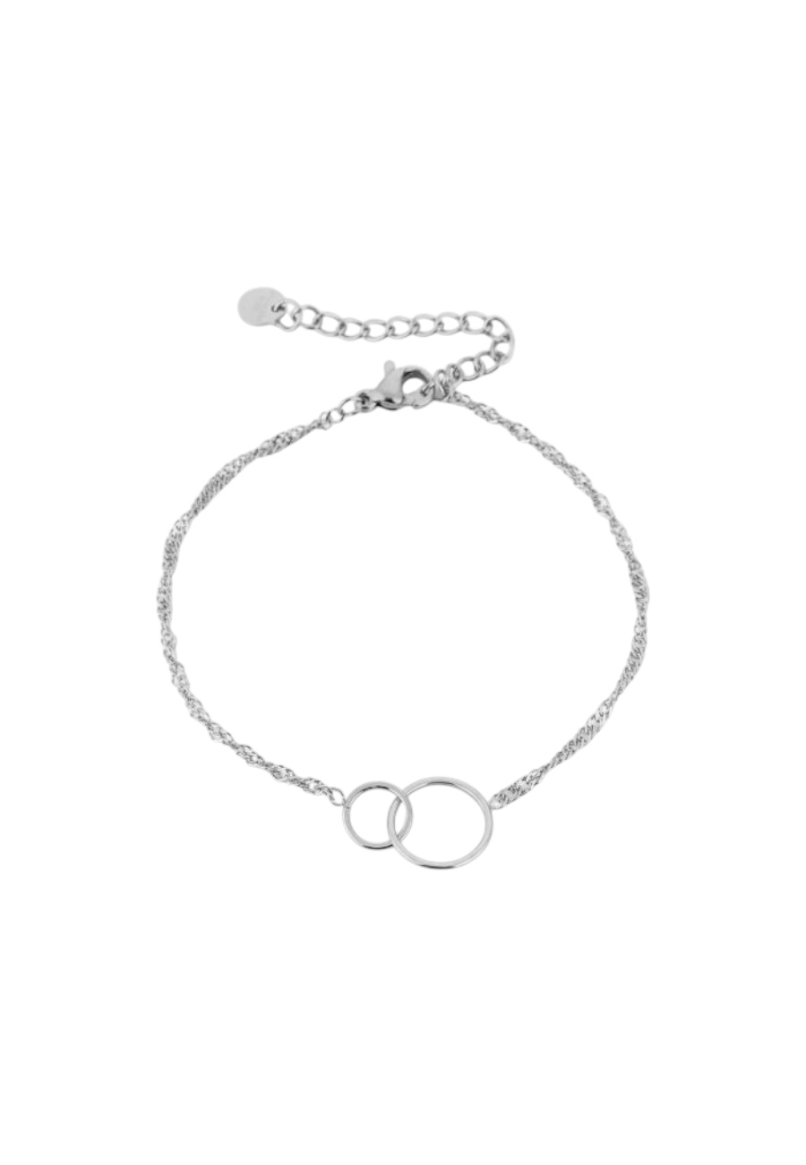 Goudkleurig verstelbaar armbandje met twee rondjes