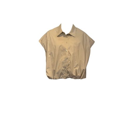 Beige mouwloze blouse