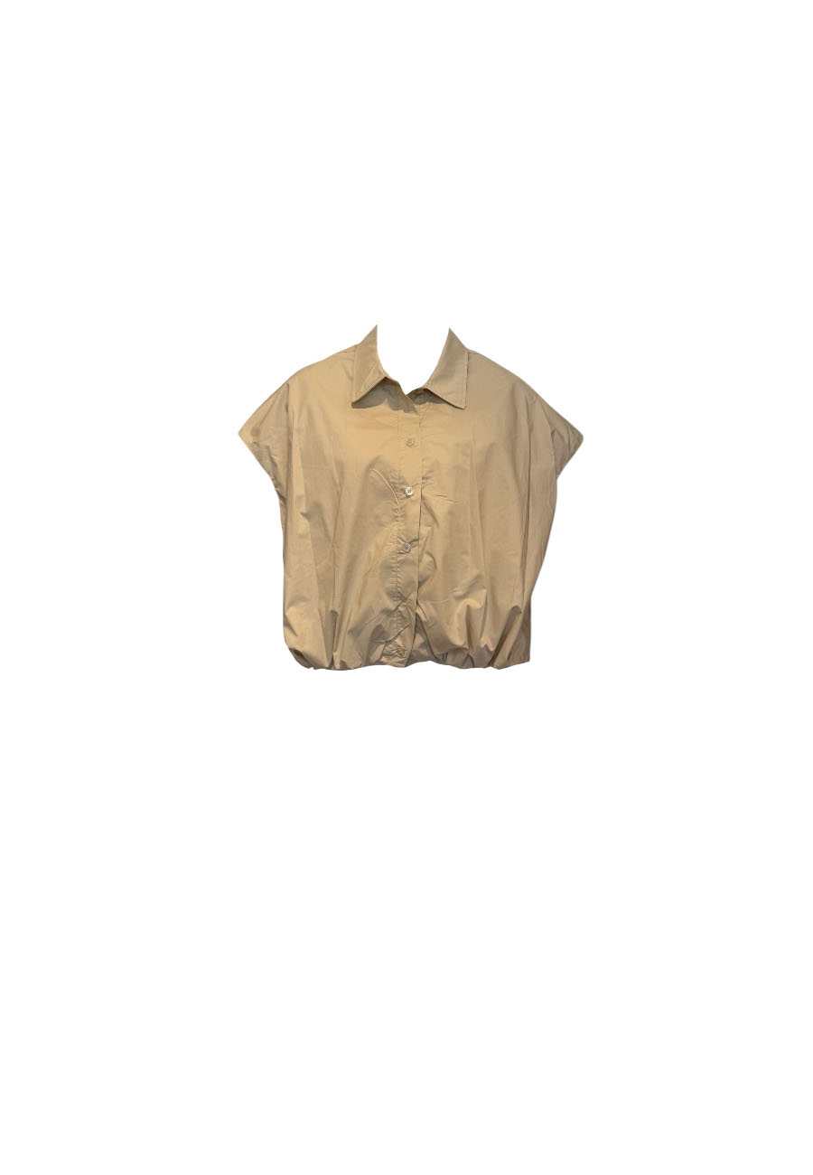 Beige mouwloze blouse