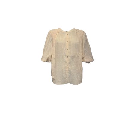 Beige voile katoenen blouse