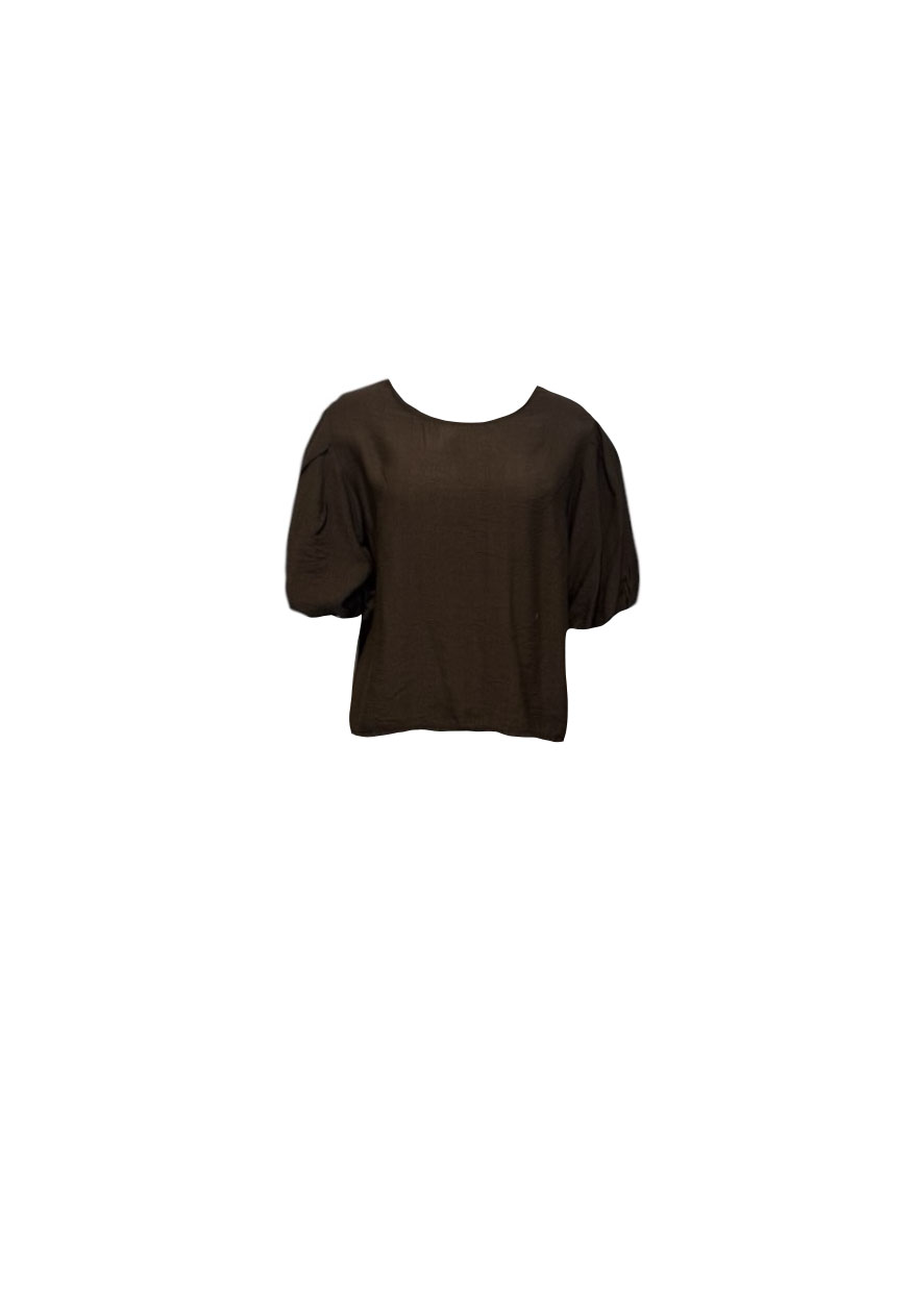 Donkerbruine viscose top