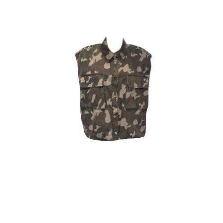 Oversized camouflage gilet
