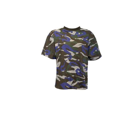 Oversized camo shirt met blauw