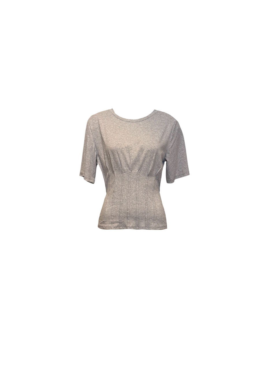 Grijs melee shirt met plooitjes