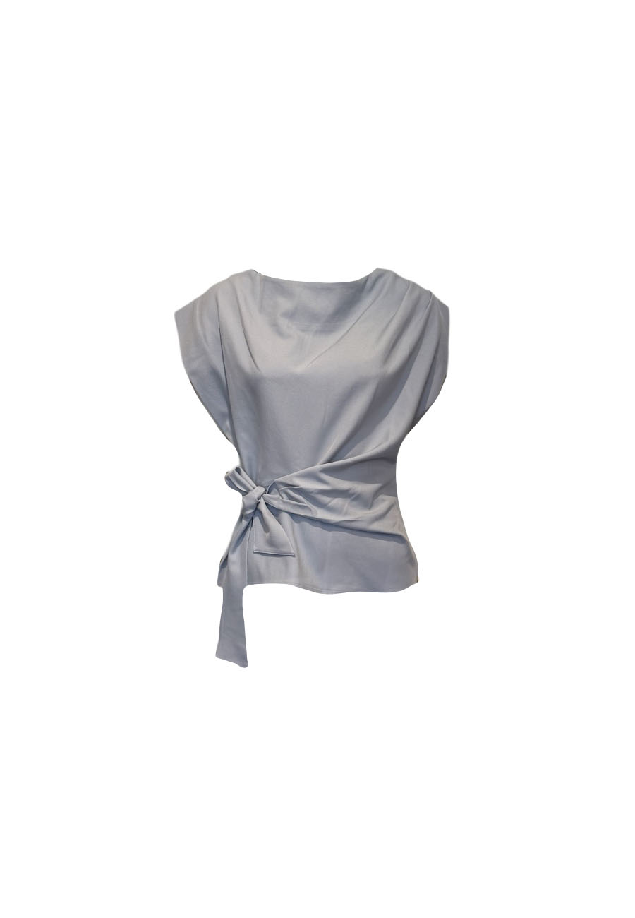 Lichtblauwe mouwloze top