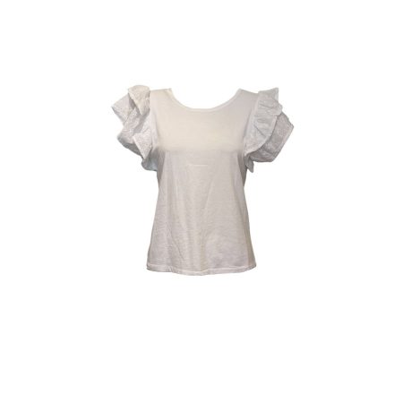 Wit shirt met broderie mouwtjes