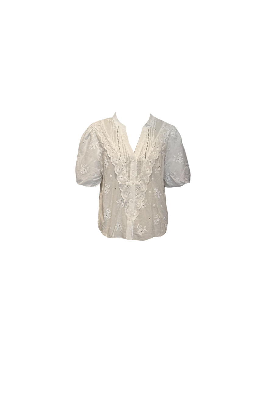 Wit broderie bloesje