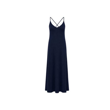 Blauwe tricot maxi dress