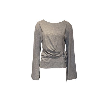Grijs mêlee shirt met strik